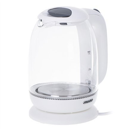 Mesko | Czajnik | MS 1302w | Elektryczny | 2200 W | 1,7 L | Szklany | Podstawa obrotowa 360° | Biały Mesko | Czajnik | MS 1302w | Elektryczny | 2200 W | 1,7 L | Szklany | Podstawa obrotowa 360° | Biały