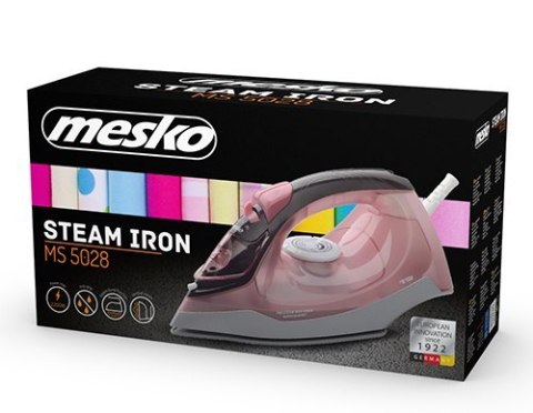 Mesko | MS 5028 | Żelazko | Żelazko parowe | 2600 W | Pojemność zbiornika na wodę ml | Ciągły strumień pary 35 g/min | Wydajność Mesko | MS 5028 | Żelazko | Żelazko parowe | 2600 W | Pojemność zbiornika na wodę ml | Ciągły strumień pary 35 g/min | Wydajność