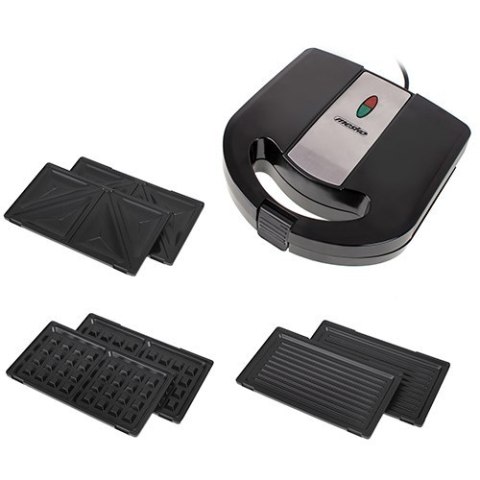 Opiekacz 3 w 1 Mesko MS 3045 | Moc 750 W | Liczba płyt 3 | Liczba foremek 2 | Średnica | Kolor Czarny/Srebrny Opiekacz 3 w 1 Mesko MS 3045 | Moc 750 W | Liczba płyt 3 | Liczba foremek 2 | Średnica | Kolor Czarny/Srebrny