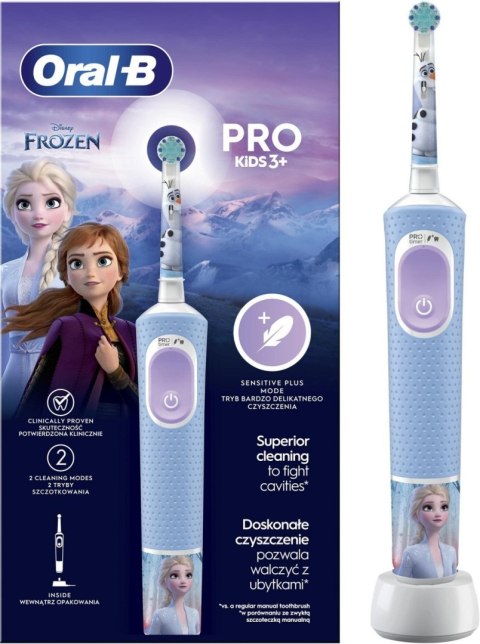Oral-B | Vitality PRO Kids Frozen | Szczoteczka elektryczna | Ładowalna | Dla dzieci | Niebieska | Ilość głowic szczoteczki w ze Oral-B | Vitality PRO Kids Frozen | Szczoteczka elektryczna | Ładowalna | Dla dzieci | Niebieska | Ilość głowic szczoteczki w ze