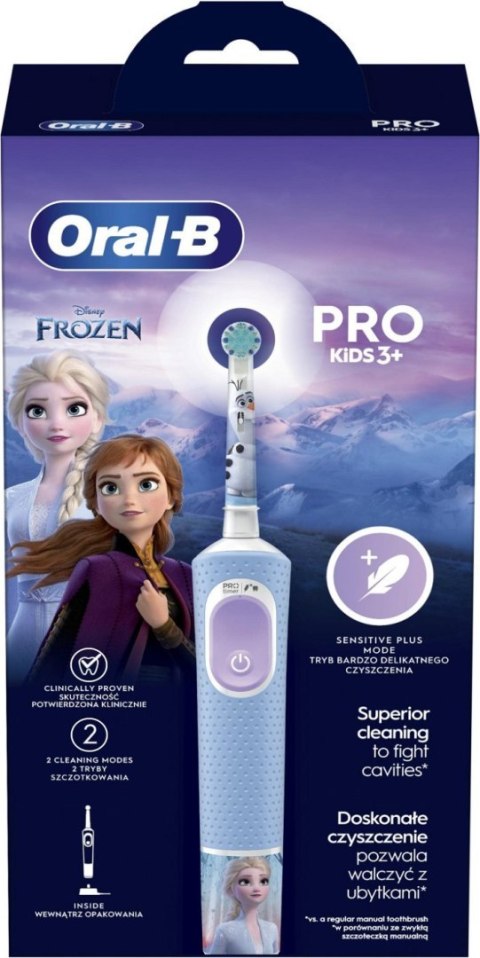 Oral-B | Vitality PRO Kids Frozen | Szczoteczka elektryczna | Ładowalna | Dla dzieci | Niebieska | Ilość głowic szczoteczki w ze Oral-B | Vitality PRO Kids Frozen | Szczoteczka elektryczna | Ładowalna | Dla dzieci | Niebieska | Ilość głowic szczoteczki w ze