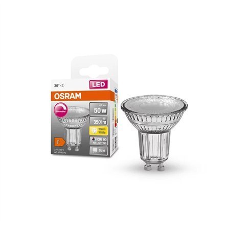 Osram Parathom Reflector LED 50 dimmable 36° 4,5 W/927 GU10 żarówka Osram | Parathom Reflector LED | GU10 | 4,5 W | Ciepłe Białe Osram Parathom Reflector LED 50 dimmable 36° 4,5 W/927 GU10 żarówka Osram | Parathom Reflector LED | GU10 | 4,5 W | Ciepłe Białe