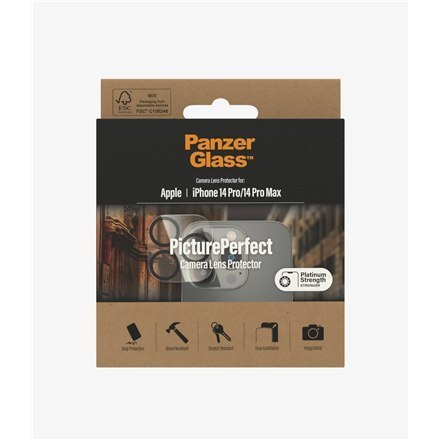 PanzerGlass | Ochraniacz obiektywu | Apple iPhone 14 Pro, 14 Pro Max | Czarny | Przezroczysty PanzerGlass | Ochraniacz obiektywu | Apple iPhone 14 Pro, 14 Pro Max | Czarny | Przezroczysty