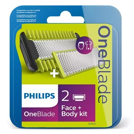 Philips | Zestaw OneBlade do twarzy i ciała | QP620/50 | Liczba głowic golących/ostrzy 2 | Zielony Philips | Zestaw OneBlade do twarzy i ciała | QP620/50 | Liczba głowic golących/ostrzy 2 | Zielony