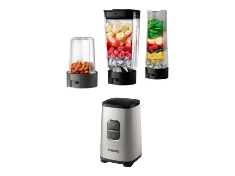 Philips Mini Blender | HR2604/80 Daily Collection | Tabletop | 350 W | Jar material Plastic/Glass | Jar capacity 0.6+0.6 L | Ice Philips Mini Blender | HR2604/80 Daily Collection | Tabletop | 350 W | Jar material Plastic/Glass | Jar capacity 0.6+0.6 L | Ice