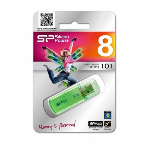 Silicon Power | Helios 101 | 8 GB | USB 2.0 | Zielony Silicon Power | Helios 101 | 8 GB | USB 2.0 | Zielony