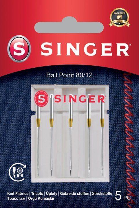 Singer | Igła Ball Point 80/12 5PK do dzianin Singer | Igła Ball Point 80/12 5PK do dzianin