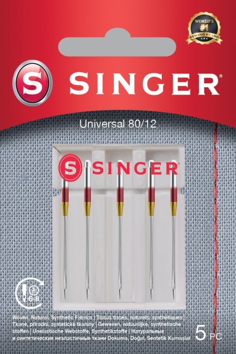 Singer | Uniwersalna igła 80/12 5PK do tkanin Singer | Uniwersalna igła 80/12 5PK do tkanin