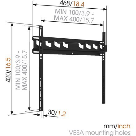 Vogels | Uchwyt ścienny | MA3000-A | Nieruchomy | 32-55 " | Maksymalne obciążenie 60 kg | Czarny Vogels | Uchwyt ścienny | MA3000-A | Nieruchomy | 32-55 " | Maksymalne obciążenie 60 kg | Czarny