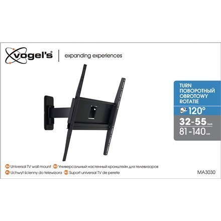 Vogels | Uchwyt ścienny | MA3030-A1 | Pełen ruch | 32-65 " | Maksymalna waga (pojemność) 25 kg | Czarny Vogels | Uchwyt ścienny | MA3030-A1 | Pełen ruch | 32-65 " | Maksymalna waga (pojemność) 25 kg | Czarny