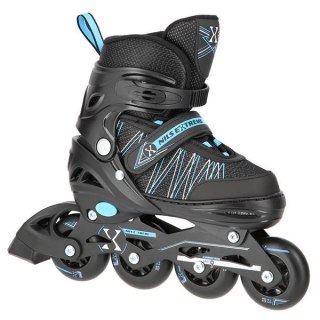 NH11912 A 2w1 BLACK/BLUE ROZM. L(39-42) ŁYŻWOROLKI Z WYM. PŁ. HOKEJOWĄ NILS EXTREME
