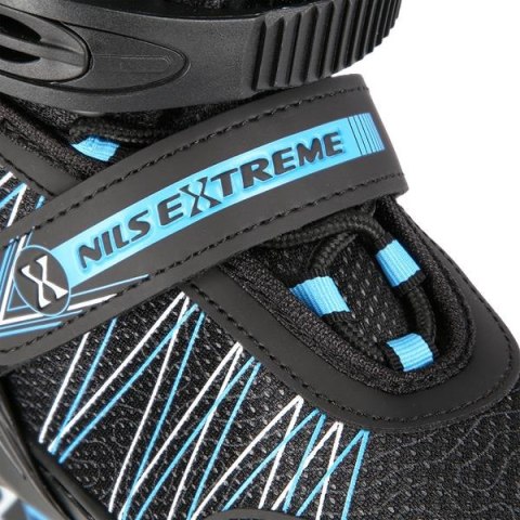 NH11912 A 2w1 BLACK/BLUE ROZM. M(35-38) ŁYŻWOROLKI Z WYM. PŁ. HOKEJOWĄ NILS EXTREME