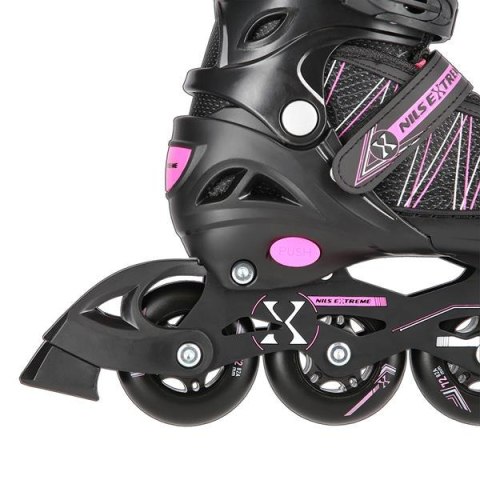 NH11912 A 2w1 BLACK/PINK ROZM. L(39-42) ŁYŻWOROLKI Z WYM. PŁ. HOKEJOWĄ NILS EXTREME