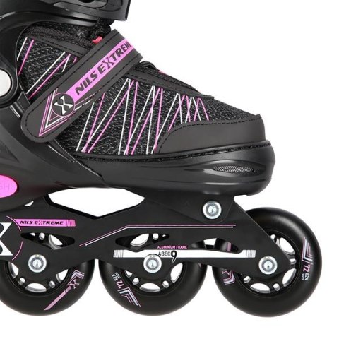 NH11912 A 2w1 BLACK/PINK ROZM. L(39-42) ŁYŻWOROLKI Z WYM. PŁ. HOKEJOWĄ NILS EXTREME
