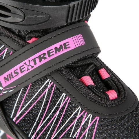 NH11912 A 2w1 BLACK/PINK ROZM. L(39-42) ŁYŻWOROLKI Z WYM. PŁ. HOKEJOWĄ NILS EXTREME