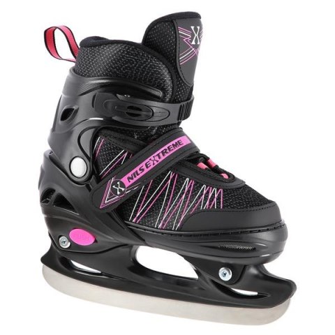 NH11912 A 2w1 BLACK/PINK ROZM. L(39-42) ŁYŻWOROLKI Z WYM. PŁ. HOKEJOWĄ NILS EXTREME