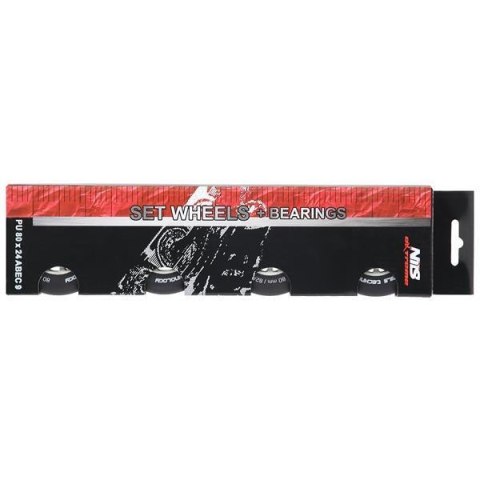 PU 80x24 82A CZARNE MATOWE (4 szt.) + ABEC-9 (8 szt.) ZESTAW NILS EXTREME PU 80x24 82A CZARNE MATOWE (4 szt.) + ABEC-9 (8 szt.) ZESTAW NILS EXTREME