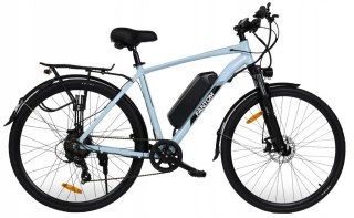 ROWER ELEKTRYCZNY Niebieski 28 TREKKINGOWY ZE WSPOMAGANIEM 60-70km Shimano