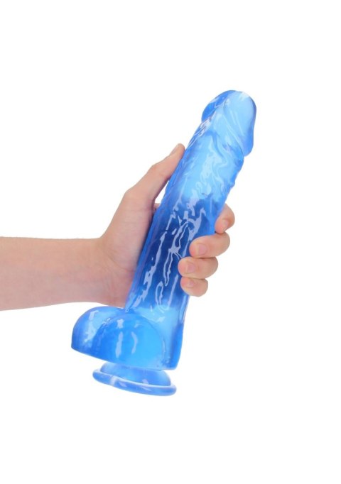 Duże żylaste dildo z przyssawką i jądrami 24 cm