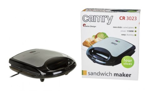 Camry | CR 3023 | Opiekacz do kanapek XL | 1500 W | Liczba talerzy 1 | Liczba ciastek 4 | Czarny Camry | CR 3023 | Opiekacz do kanapek XL | 1500 W | Liczba talerzy 1 | Liczba ciastek 4 | Czarny