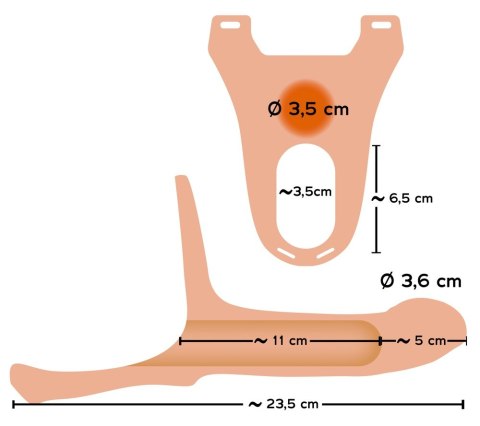 Proteza penisa pusta strapon sztuczny członek 16cm