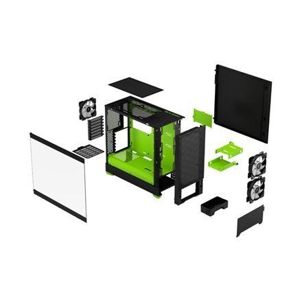 Fractal Design | Pop Air RGB | Okno boczne | Green Core TG Clear Tint | ATX, mATX, Mini ITX | Zasilacz w zestawie Nie | ATX