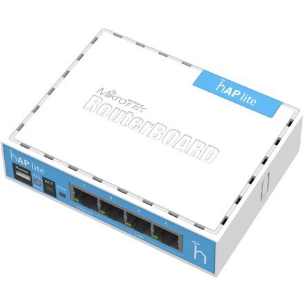 MikroTik | hAP Lite Classic | RB941-2nD | 802.11n | 10/100 Mbit/s | Ethernet LAN (RJ-45) porty 4 | Mesh Support No | MU-MiMO No MikroTik | hAP Lite Classic | RB941-2nD | 802.11n | 10/100 Mbit/s | Ethernet LAN (RJ-45) porty 4 | Mesh Support No | MU-MiMO No