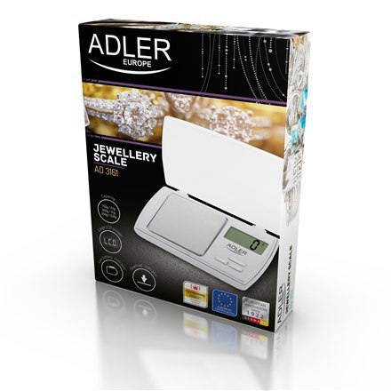 Adler | Waga precyzyjna | AD 3161 | Maksymalna waga (nośność) 0,5 kg | Dokładność 0,01 g | Biały Adler | Waga precyzyjna | AD 3161 | Maksymalna waga (nośność) 0,5 kg | Dokładność 0,01 g | Biały