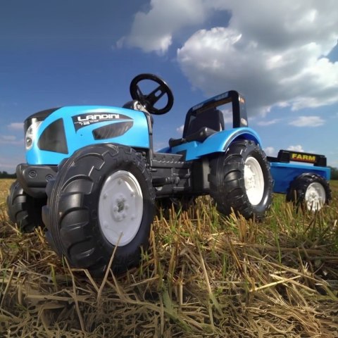 FALK Traktor Landini Niebieski na Pedały z Przyczepką od 3 Lat