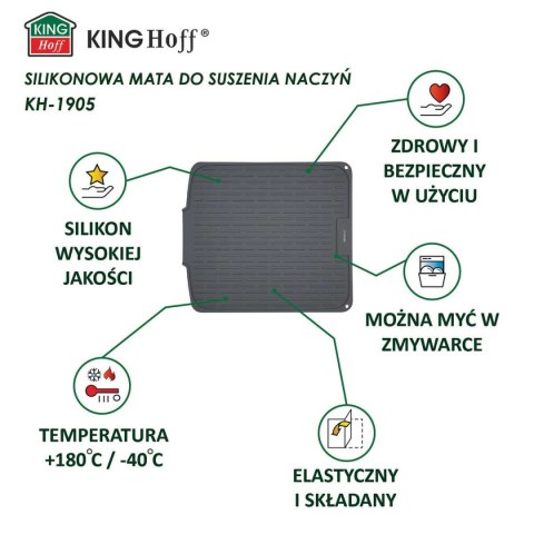 MATA PODKŁADKA SILIKONOWA OCIEKACZ DO NACZYŃ 46x40cm  KH-1905 