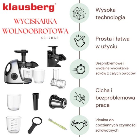 SOKOWIRÓWKA WYCISKARKA WOLNOOBROTOWA KLAUSBERG KB-7863 KLAUSBERG