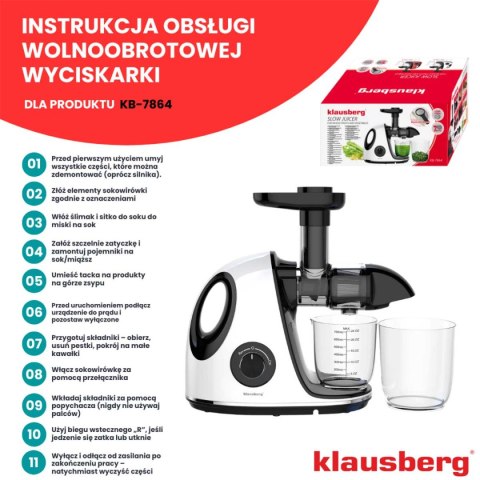SOKOWIRÓWKA WYCISKARKA WOLNOOBROTOWA  KB-7864 