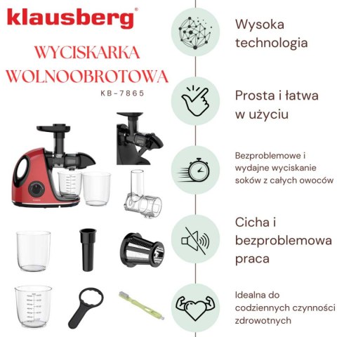 SOKOWIRÓWKA WYCISKARKA WOLNOOBROTOWA KLAUSBERG KB-7865 KLAUSBERG