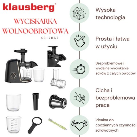 SOKOWIRÓWKA WYCISKARKA WOLNOOBROTOWA KLAUSBERG KB-7867 KLAUSBERG