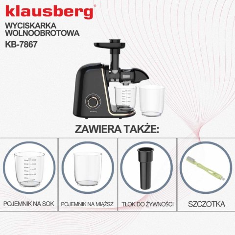 SOKOWIRÓWKA WYCISKARKA WOLNOOBROTOWA KLAUSBERG KB-7867 KLAUSBERG