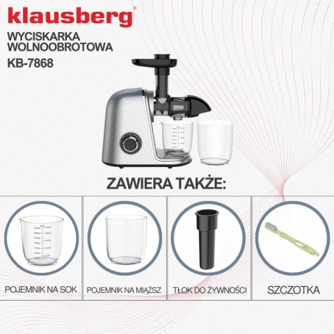 SOKOWIRÓWKA WYCISKARKA WOLNOOBROTOWA KLAUSBERG KB-7868 KLAUSBERG