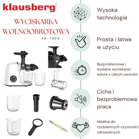 SOKOWIRÓWKA WYCISKARKA WOLNOOBROTOWA KLAUSBERG KB-7869 KLAUSBERG