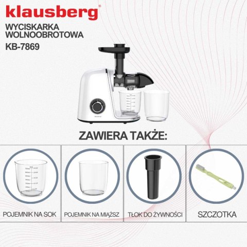SOKOWIRÓWKA WYCISKARKA WOLNOOBROTOWA KLAUSBERG KB-7869 KLAUSBERG