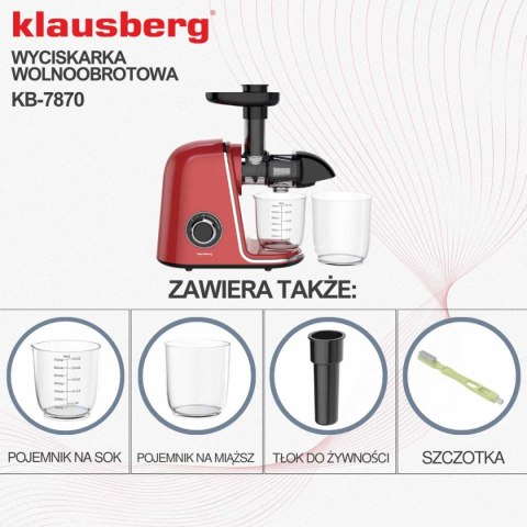 SOKOWIRÓWKA WYCISKARKA WOLNOOBROTOWA KLAUSBERG KB-7870 KLAUSBERG