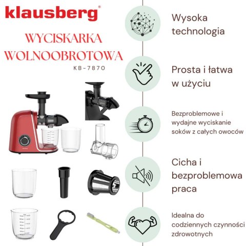 SOKOWIRÓWKA WYCISKARKA WOLNOOBROTOWA KLAUSBERG KB-7870 KLAUSBERG