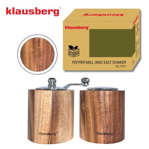 AKACJOWY MŁYNEK DO PIEPRZU + SOLNICZKA KLAUSBERG KB-7859 KLAUSBERG