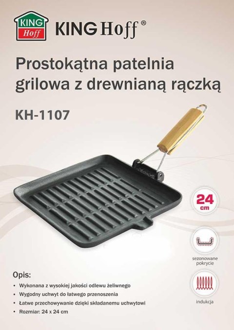 ŻELIWNA PATELNIA GRILLOWA KH-1107 24cm ŻELIWNA PATELNIA GRILLOWA KH-1107 24cm