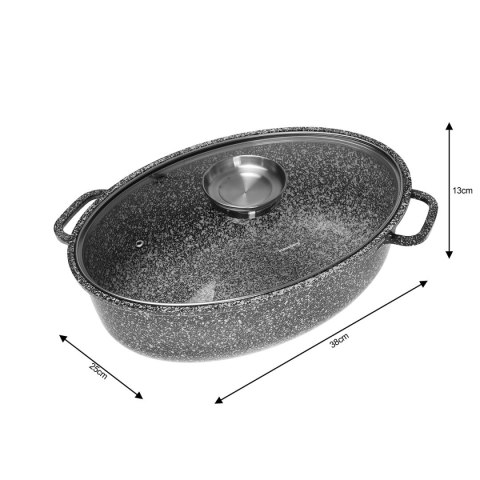 BRYTFANNA CERAMICZNA 38cm Z POKRYWĄ  KB-7366 