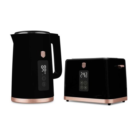 CZAJNIK ELEKTRYCZNY 1,7L + TOSTER CYFROWY BERLINGER HAUS BH-9540 BLACK ROSE BERLINGER HAUS