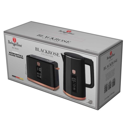 CZAJNIK ELEKTRYCZNY 1,7L + TOSTER CYFROWY BERLINGER HAUS BH-9540 BLACK ROSE BERLINGER HAUS