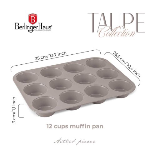 FORMA TYTANOWA DO 12 MUFFINEK BERLINGER HAUS BH-7947 TAUPE BERLINGER HAUS