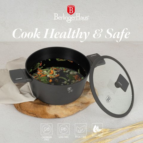 GARNEK TYTANOWY Z POKRYWĄ 28cm BERLINGER HAUS BH-8132 ANTRACIT BERLINGER HAUS