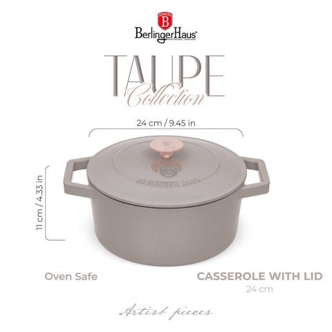 GARNEK ŻELIWNY 24cm 4,35L BERLINGER HAUS BH-6525 TAUPE BERLINGER HAUS