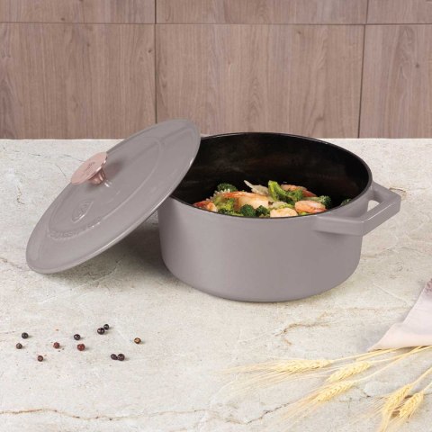 GARNEK ŻELIWNY 24cm 4,35L BERLINGER HAUS BH-6525 TAUPE BERLINGER HAUS