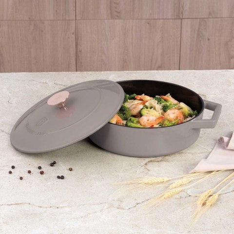 GARNEK ŻELIWNY 26cm PŁASKI BERLINGER HAUS BH-6527 TAUPE BERLINGER HAUS